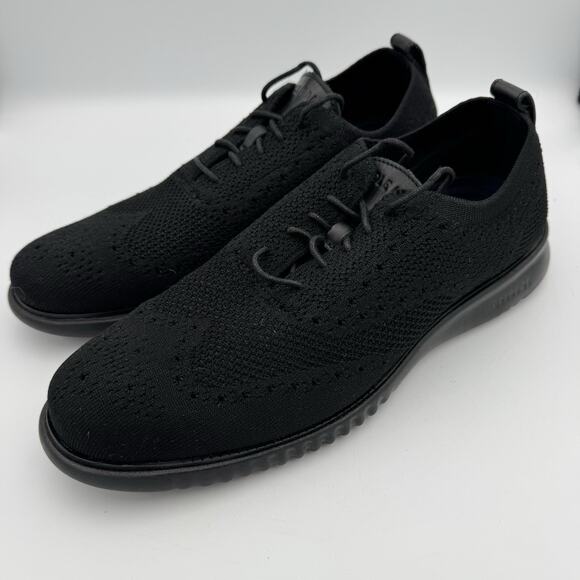 Cole Haan 2.ZERØGRAND Wingtip Oxford Black Stitchlite Men’s 9.5M C28527 - Picture 3 of 8